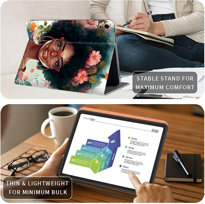 Case for Kindle Fire HD 10 & 10 Plus Tablet 10.1 (13th/11th Generation 2023/2021 Release) Lightweight Slim PU Leather Adjustable Multi-Angle Smart Shell Cover with Auto Wake/SleepA Flowers Art