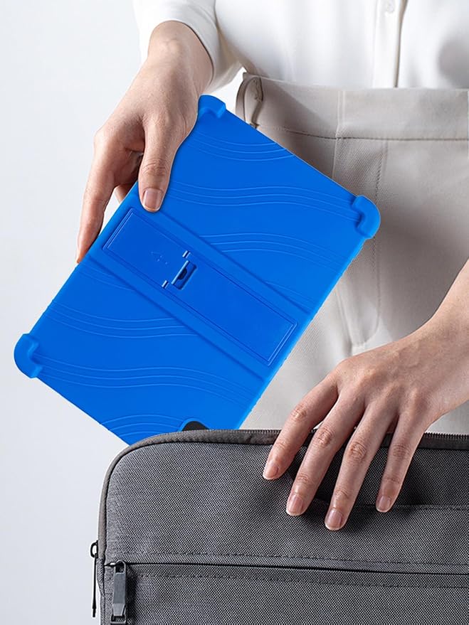 for Fusion5 F202 (10.1 Inch) Android 13 Tablet Protective case ZBAGUG Shockproof Lightweight Silicone Protective Cover with Stand Child-Friendly Protection Easy to Clean Design Blue.