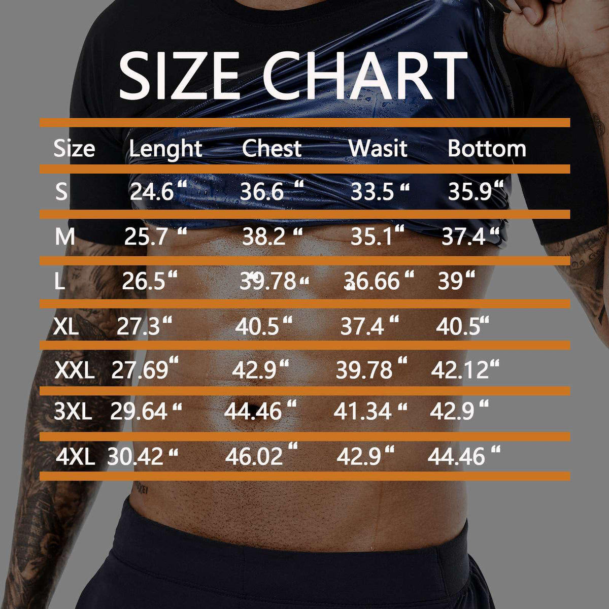 BODYSUNER Sauna Shirt Sweat Vest Suits Waist Trainer for Men Compression Vest Workout Gym Clothes Sweat Enhancer Short Sleeve (Black, L)