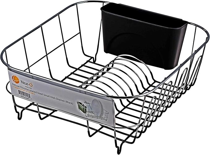 Neat-O Deluxe Chrome-Plated Steel Small Dish Drainers (Black)