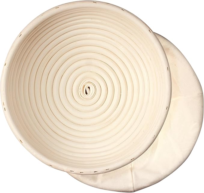 Ineyger Proofing Basket - 9 inch Banneton Bread Proofing Baskets Set of 2 Banneton Basket Sourdough Proofing Bowls with Liners for Professional & Home Artisan Sourdough Bread Baking Supplies