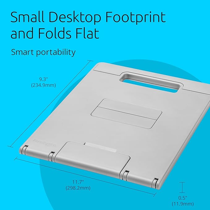 Kensington SmartFit Easy Riser Go Adjustable Ergonomic Laptop Riser and Cooling Stand for up to 14" Laptops (K50421WW)