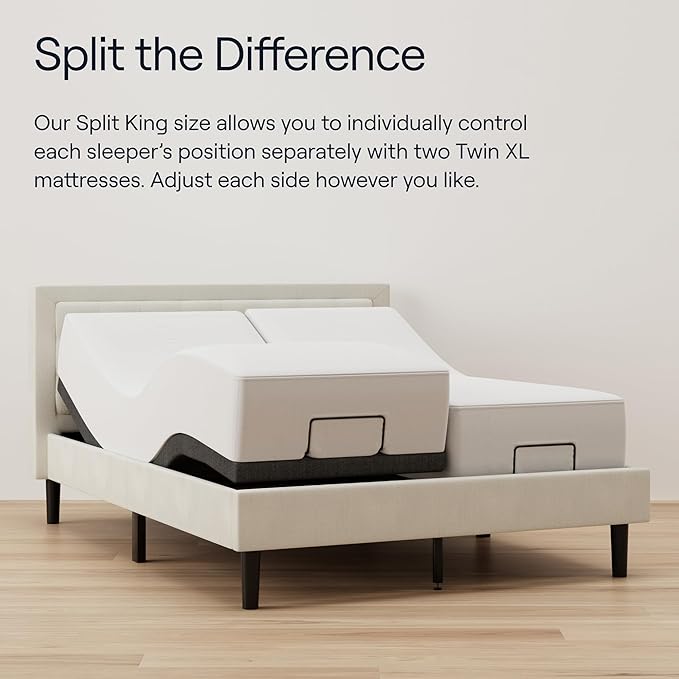 Nectar Luxe Twin XL Adjustable Base & 14” Hybrid Mattress (New) - Head & Foot Incline - Medium Firm Memory Foam & Coils - Cooling Upgrade - 3 Massage Settings - 365-Night Trial & Forever Warranty