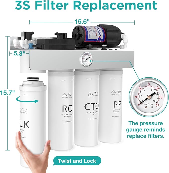 SimPure T1-400ALK Alkaline UV Reverse Osmosis System, NSF/ANSI 58 Certified
