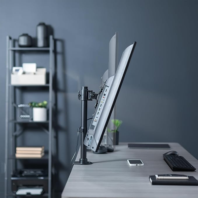 VIVO Ultra Wide Screen TV and Monitor Desk Mount, Adjustable Height and Tilt Stand for Screens up to 42 inches, Black, STAND-V101C