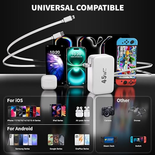 4-in-1 Retractable Wall Charger