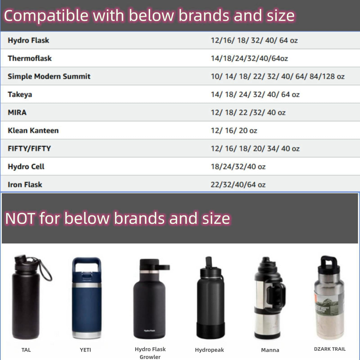 Hydro Flask Wide Mouth Lids - Chug Lid Replacement Sport Cap for 16, 20, 24, 32, 40 OZ (Black + Light Pink)