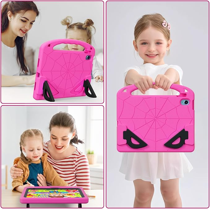 Kids Case for iPad A16 11th/ 10th Generation (2025/2022 Model) | iPad 11/ iPad 10 Full-Body Drop Protection cover with Screen Protector EVA Shockproof Handle Stand Black