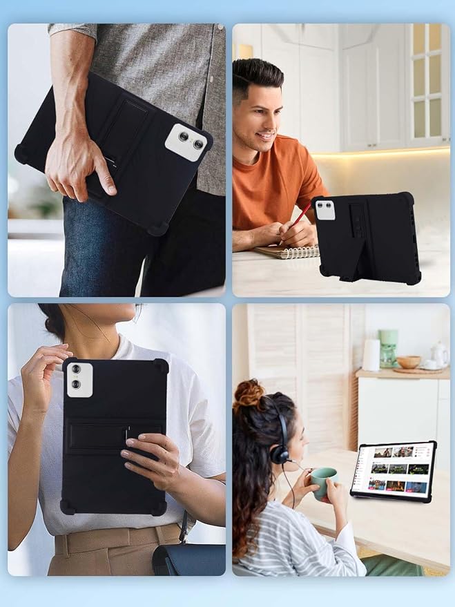 Case for SVITOO P11 Tablet 11inchNOUKAJU Tablet Protection CaseAdjustable BracketSoft SiliconeSilicone Protection Cover for SVITOO SVTT001(Black)