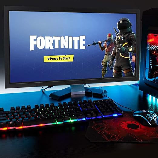 Gaming Keyboard and Mouse and Mouse pad and Gaming Headset, Wired LED RGB Backlight Bundle for PC Gamers and Xbox and PS4 Users - 4 in 1 Edition Hornet RX-250