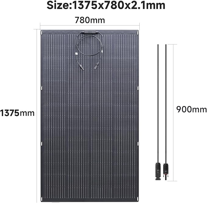 ALLPOWERS SF200 200W Flexible Solar Panel,Ultra-Thin 3mm Bendable Monocrystalline Solar Charger,25% Efficiency IP68 Waterproof for RV Roof,Camping,Marine Use,Compatible