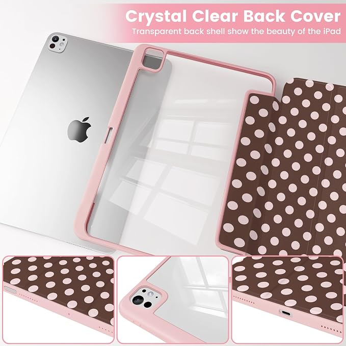 Case Compatible with iPad Pro 11 inch M5 2025 6th Generation / M4 2024 5th Generation Shockproof Hybrid Slim Stand Cover with Clear Back Shell & Pencil Holder Auto Wake/Sleep Black