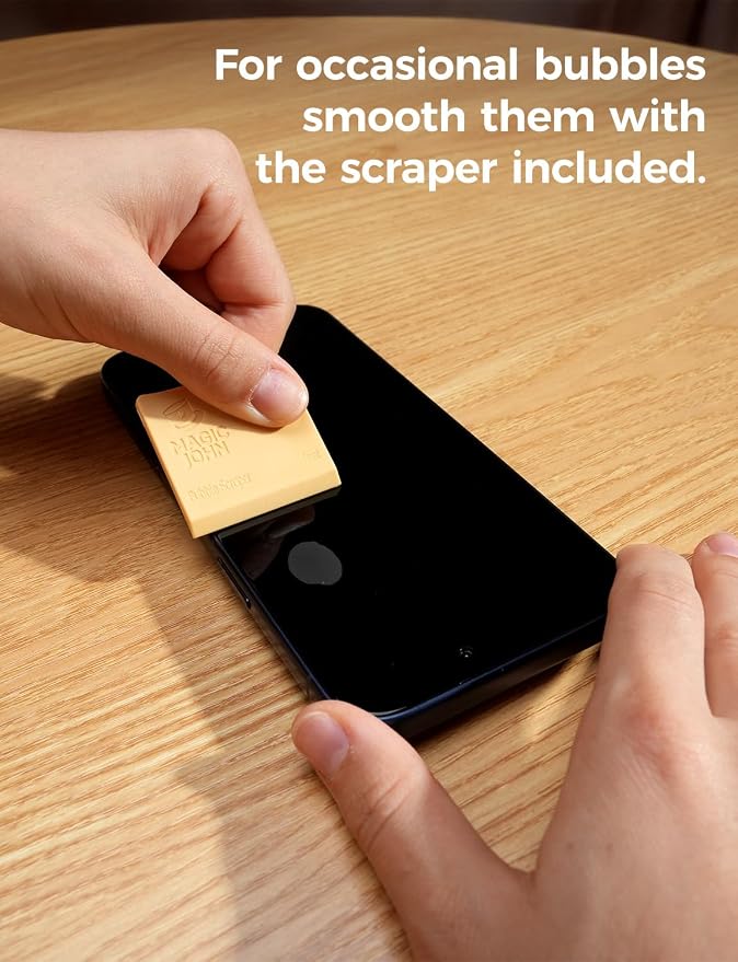 MAGIC JOHN Privacy 2 Pack for iPhone 13/13Pro/14/16e Glass Screen Protector | 6.1 inchEasy InstallationAuto Dust-EliminationBubble FreeTempered Glass