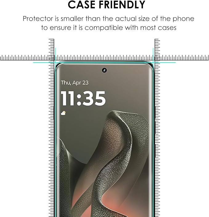Screen Protector for Motorola Edge 2025 3 Pack Tempered Glass LOCA UV Set Edge to Edge Protection 9H Scratch Resistant Touch Sensitive Fingerprint-ID Support