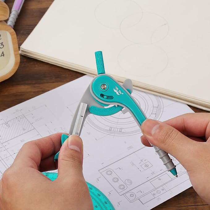 Mr. Pen- Compass and Protractor Set, Math Compass for Geometry and Drawing