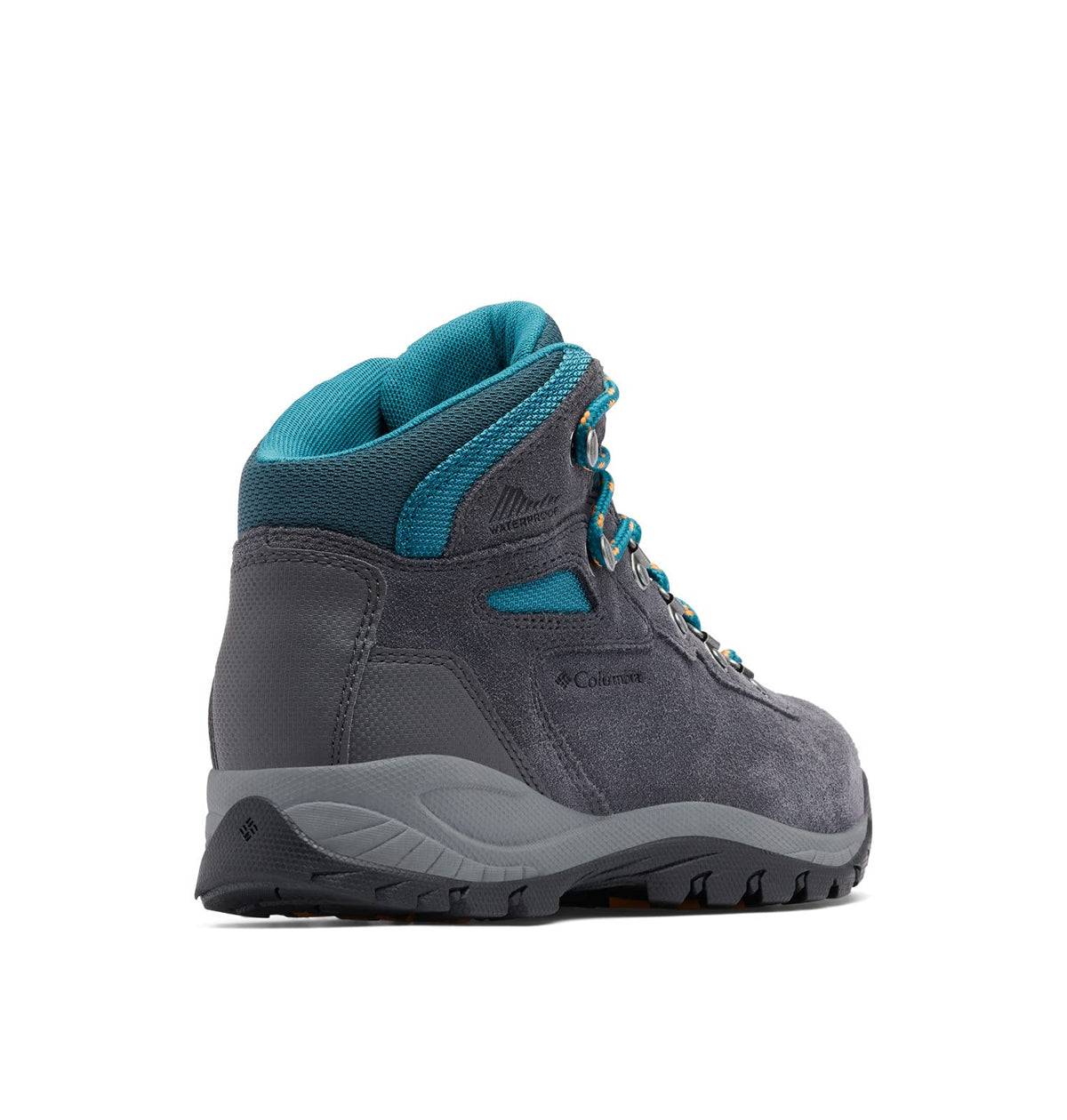 Columbia Womens Newton Ridge Plus Waterproof Amped, Shark/River Blue, 5.5