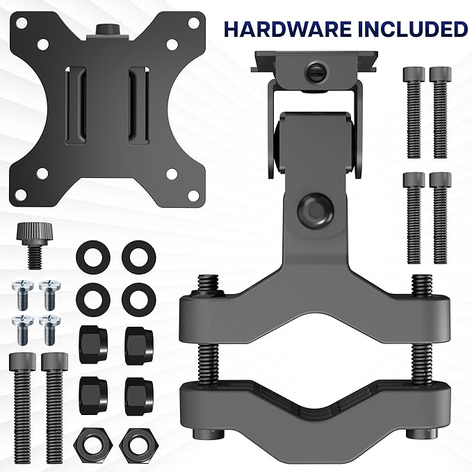 VIVO Steel Universal Bracket Pole Mount with Removable 75mm and 100mm VESA Plate, Fits up to 30 inch Screens, Black, MOUNT-POLE01