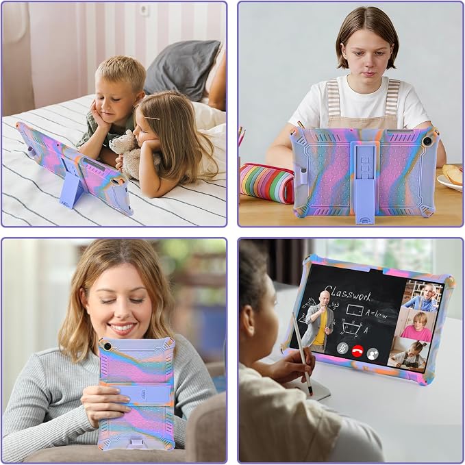 DETUOSI Silicone Case for Samsung Galaxy Tab A11+ Plus 11 Inch 2026/ Tab A9+ Plus 2024 Multi-Angle Foldable Tablet Cover with Adjustable Shoulder Strap & Stylus Pen Black