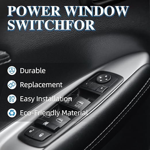 WUANGKI Master Power Window Control Switch | Front Driver Side | 11 Pins | Compatible with 2015-2017 Chrysler 200 | 2011-2019 Dodge Charger | 2016-2018 Ram 1500 2500 3500 4500 5500 | OE 68139805AB