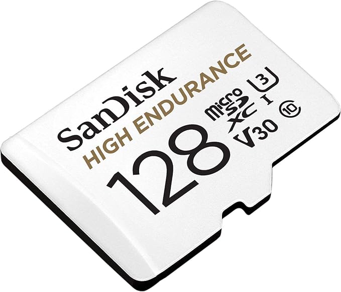 SanDisk 128GB High Endurance Video MicroSDXC Card with Adapter for Dash Cam and Home Monitoring systems - C10, U3, V30, 4K UHD, Micro SD Card - SDSQQNR-128G-GN6IA