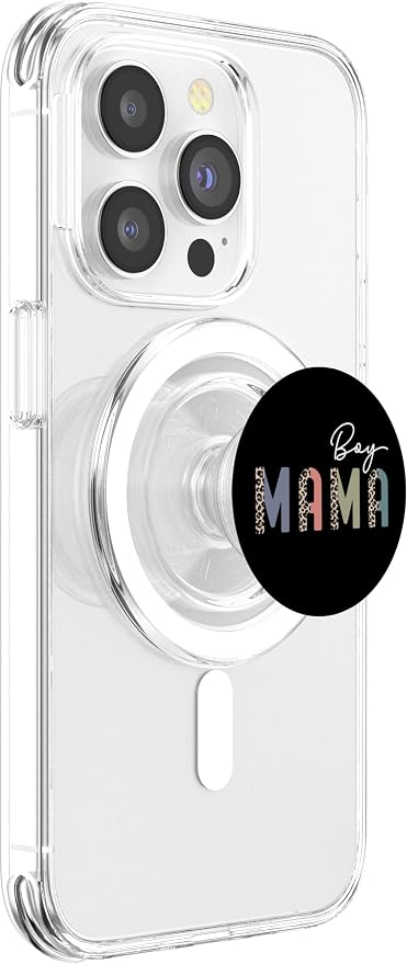 Boy Mama Simple Leopard Text Mom of Boys Cute Mothers Day PopSockets Adhesive PopGrip