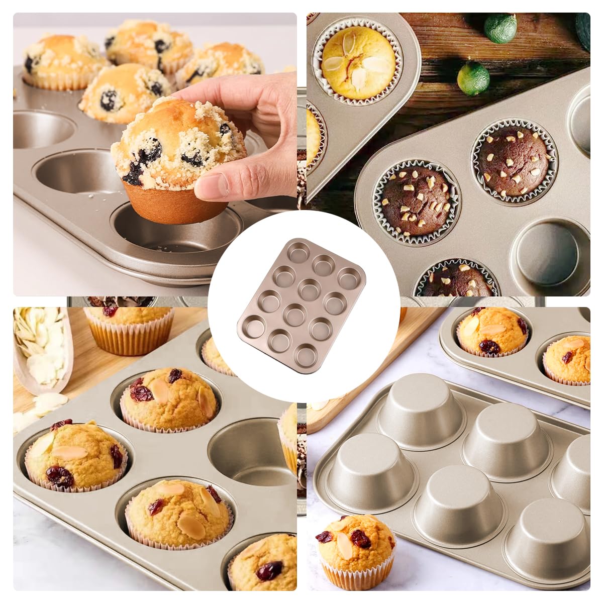 2er-Set Muffinblech 12 Mulden – antihaftbeschichtet & hitzebeständig
