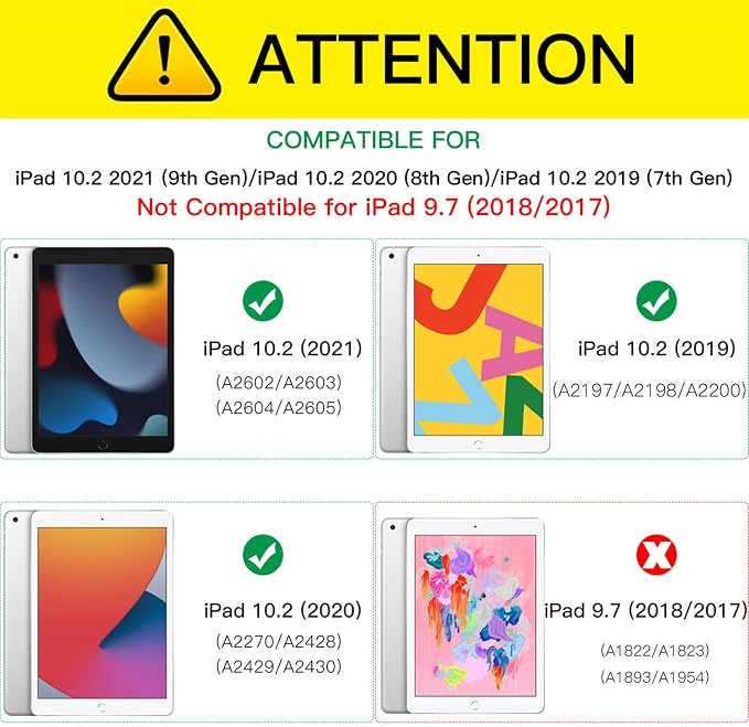 ZtotopCases for iPad 9th/ 8th/ 7th Generation 10.2 inch Shockproof Full Body Protective Cover with 360° Rotating Hand Strap &Stand Pencil Holder Drop Protection Heavy Duty & Durable Black