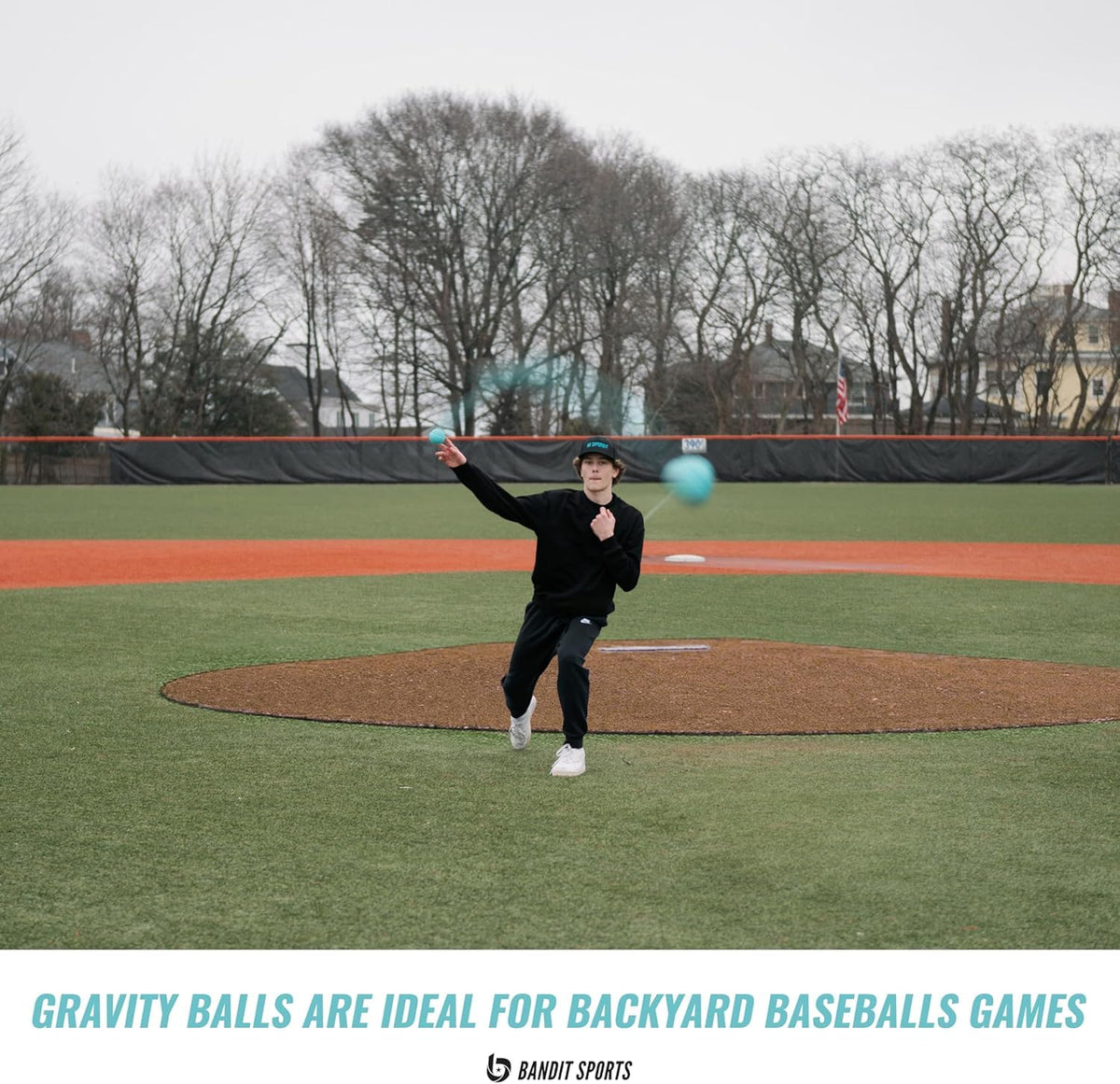 Bandit Sports Gravity Ball for Playing Backyard Baseball, Durable, Fast Moving Baseballs for Practicing and Playing Baseball, Rebounding Ball (Pack of 3)