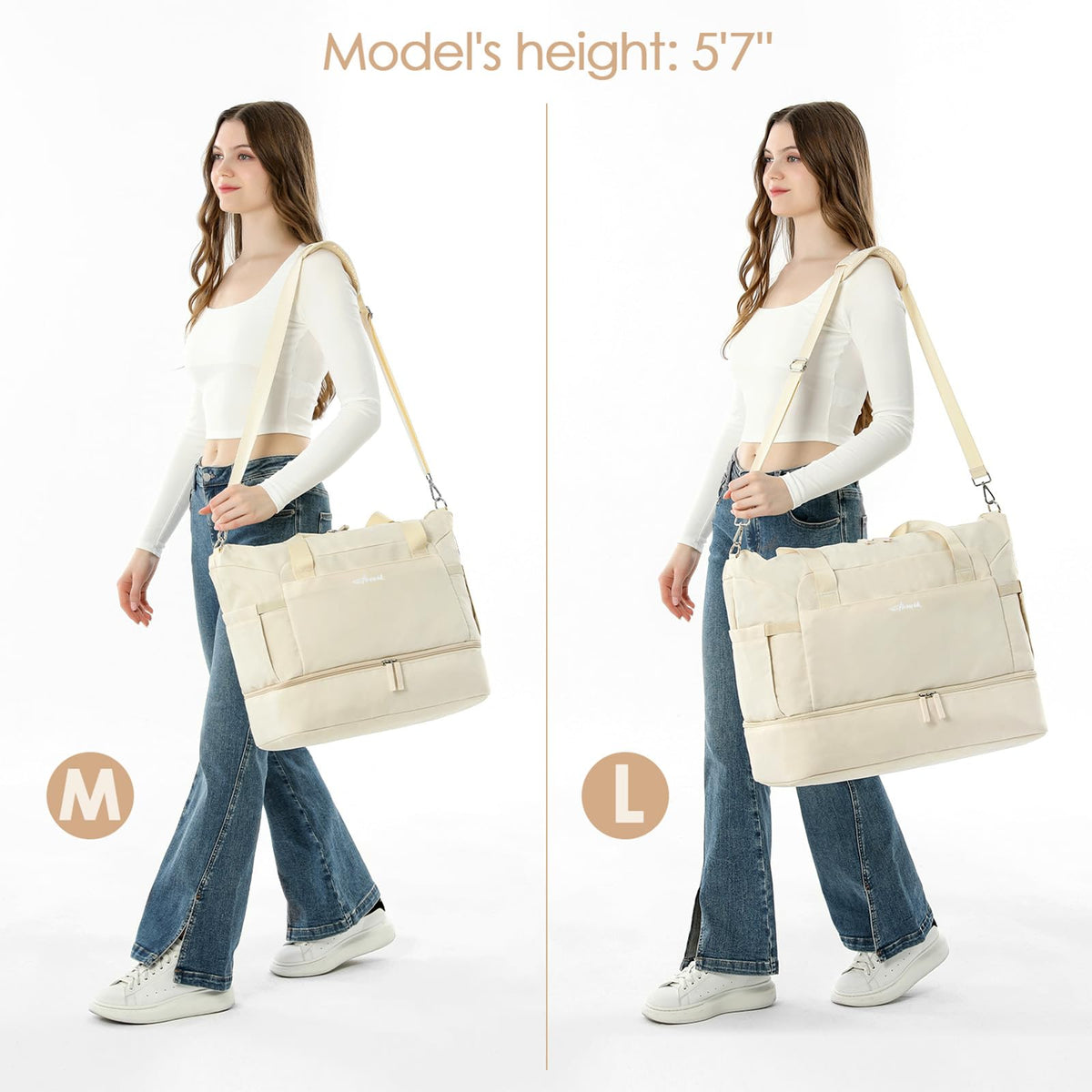 Gym Bag for Women, Personal Item Travel Bag with Shoes Compartment for Trip