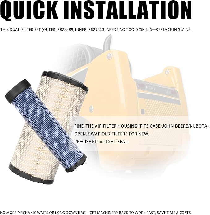 P828889 P829333 Air Filters Set Compatible