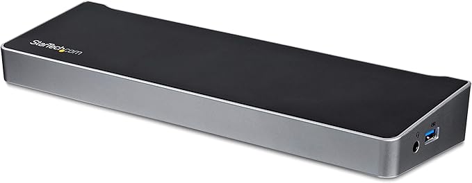 StarTech.com Triple Monitor USB 3.0 Docking Station, 2x 4K DisplayPort & HDMI, USB Type A Universal Laptop Dock, Windows/Mac, TAA