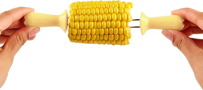 Zyliss Corn Holders Set - Comfort Grip Corn Cob Holders - Stainless Steel BBQ Skewers - 8 Piece Set / 4 Pairs - Vibrant Colors