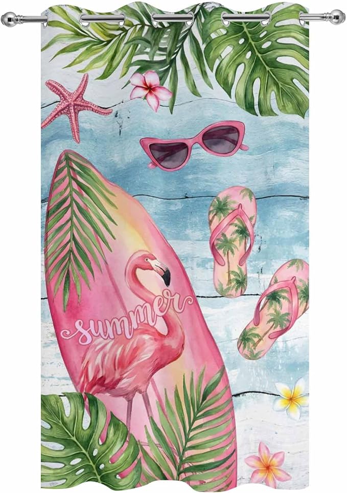 Summer Flamingbirds Outdoor Curtains