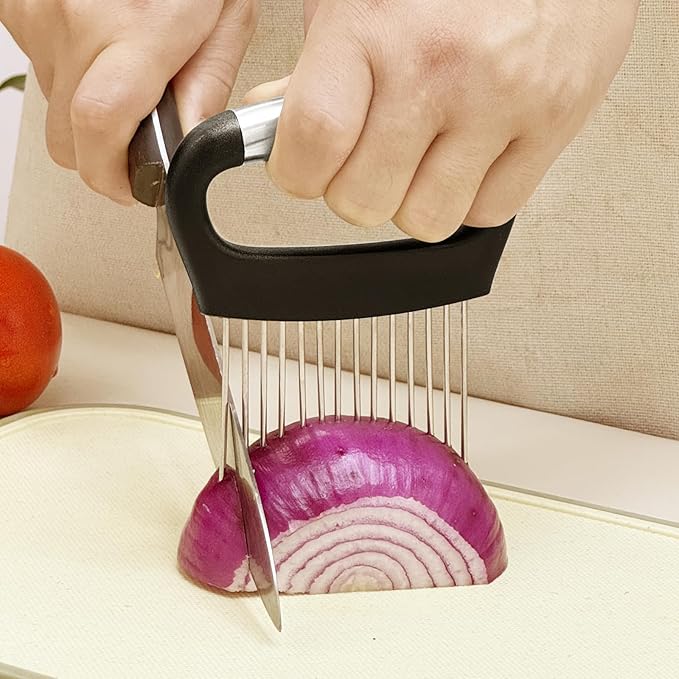 Furneet Extra-Large Onion Slicer – 304 Stainless Steel Vegetable Cutter