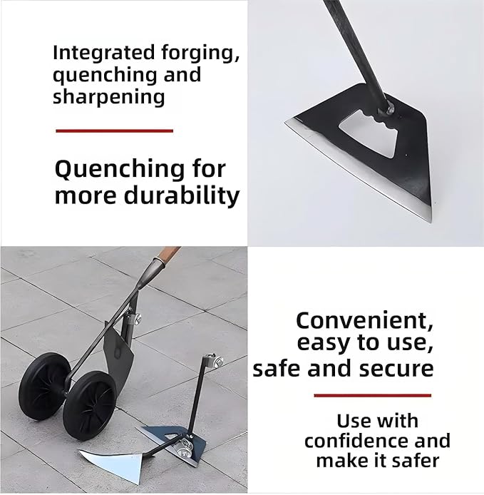Weeding and Planting Double Wheels Hoe, Multi-Functional Soil Loosening/Trenching/Weeding Hand-Pushed Wheel Hoe Tools, Power-Assisted Weeding Scarifying Hoes, Tiller Gardens and Beds Tools