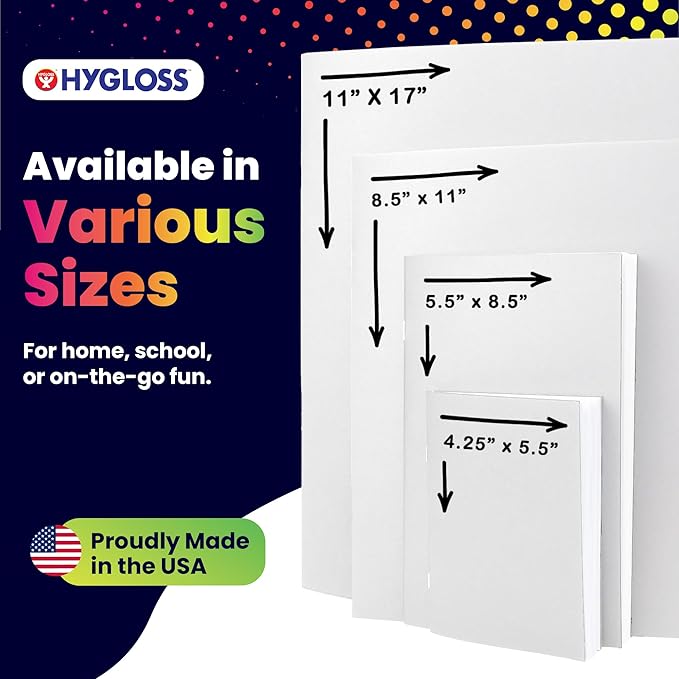 Hygloss Blank Books - Bulk 24 Pack – 4.25" x 5.5" A6 White Paperback Blank Books for Kids to Write Stories, Doodle, Arts & Crafts – Plain Drawing Sketchbook, Unlined Journal, Notebook Without Lines