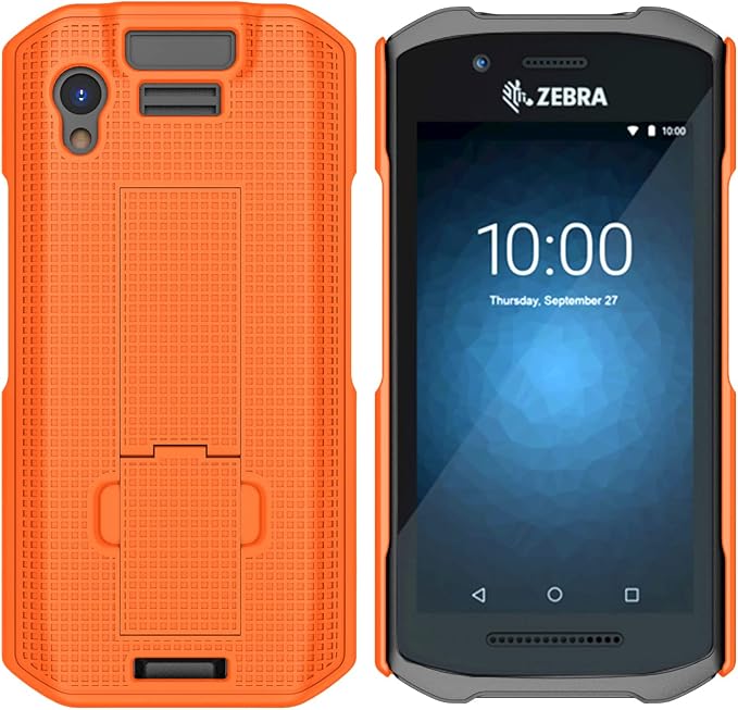 Case and Hand Strap Combo for Zebra TC21 TC26 - Black | Slim Hard Shell with Stand Satisfying Texture for Your Mobile Computer Scanner Phone Includes Palm Grip Harness