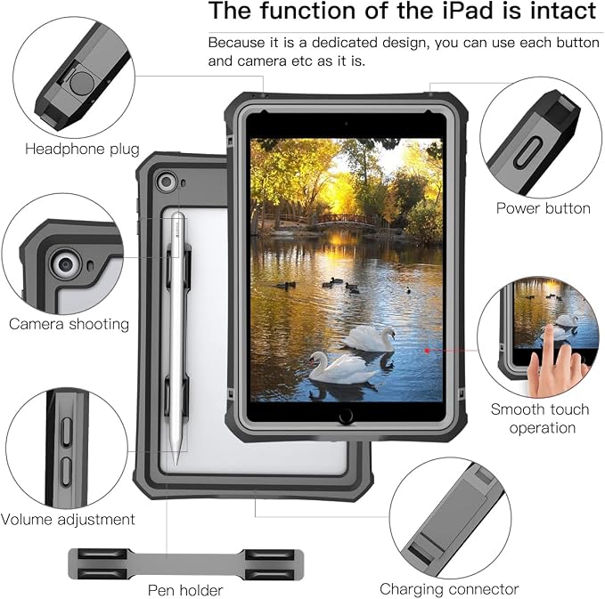 iPad mini 5 Case - Waterproof iPad mini 5/iPad mini 4 Full Body Bumper Case with Built in Screen Protector Drop Proof Anti Scratch Anti Shock Red Case Cover for iPad mini 5th/4th Generation 7.9