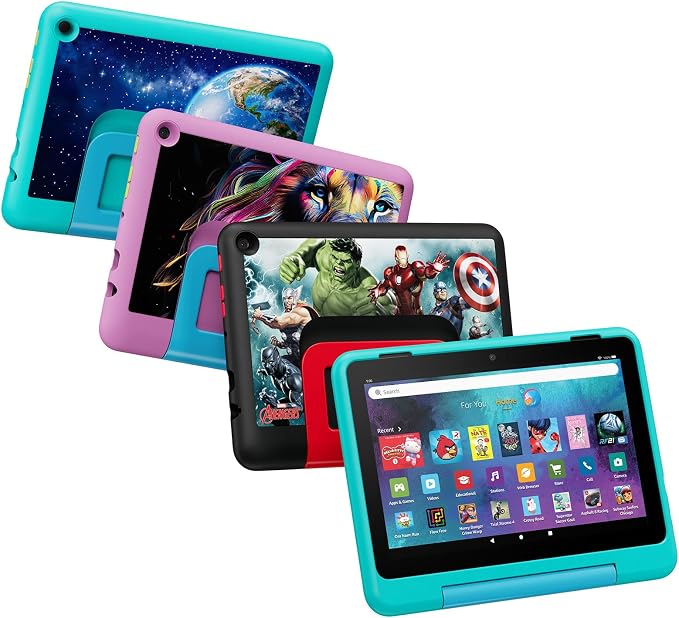 Amazon Kid-Friendly Case for Fire HD 8 tablet (Only compatible with 12th generation tablet) Jungle Cat