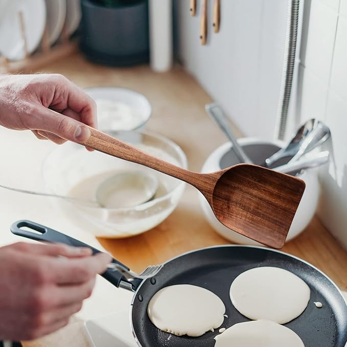 Wooden Spoons for Cooking,12 Wood Kitchen Utensils Set with Comfort Grip