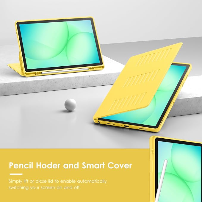 Case for Samsung Galaxy Tab A11+ Plus 11 inch 2026 Model (SM-X230/X236)Multiple Angles Stand CoverSoft BackPencil Holderand Auto Sleep/WakeBlack