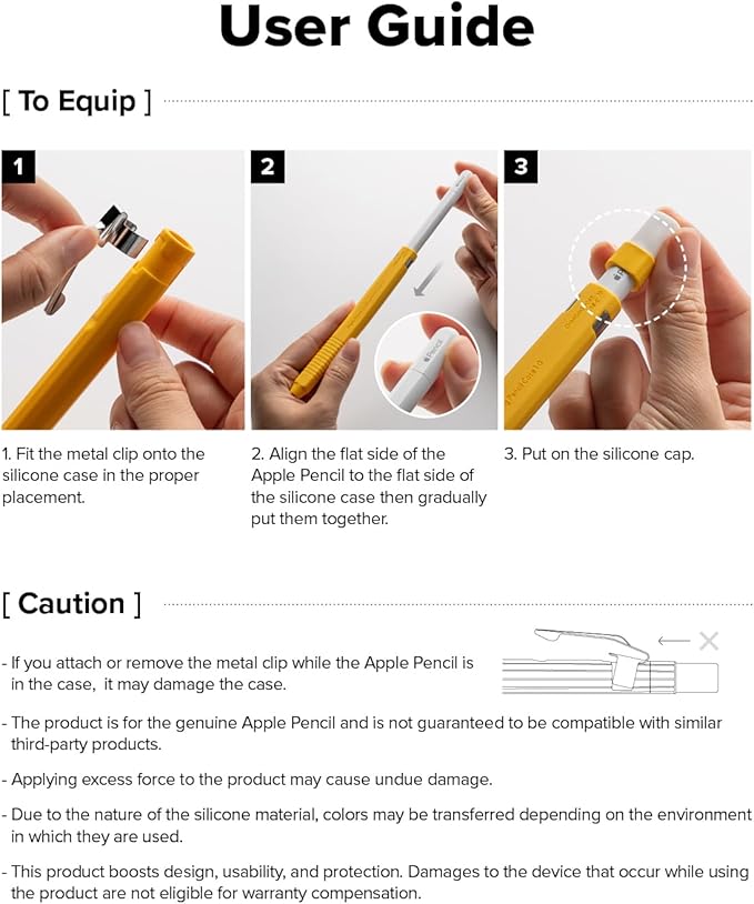 Ringke Silicone Drafting Pencil Case Compatible with Apple Pencil USB-C Case, Perfect Grip Silicone Protective Cover Sleeve Accessories - White