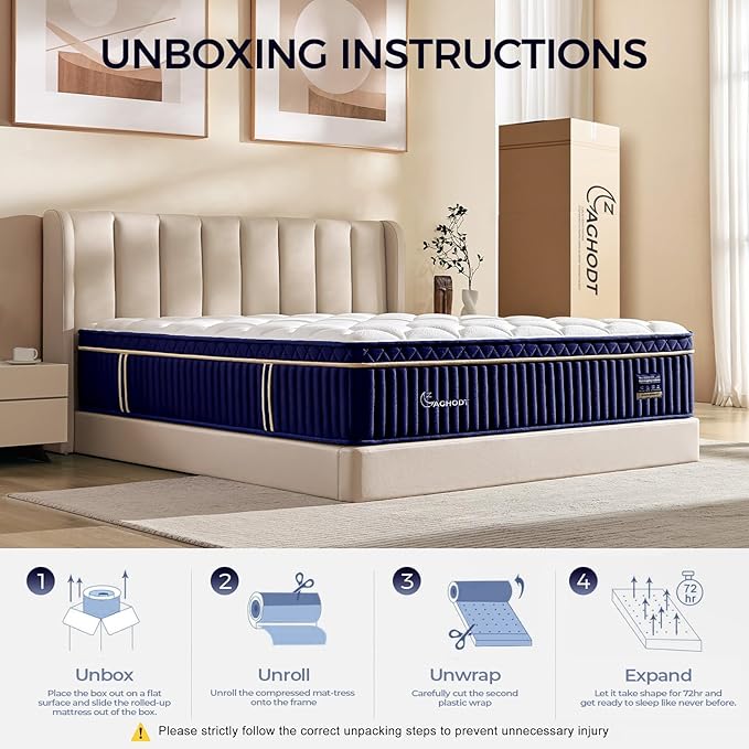 Queen Mattress, 14 Inch Queen Size Hybrid Mattress in a Box, Medium Firm Memory Foam mattress, with Individual Pocket Springs, Upgrade Zoned Support, Motion Isolation&Pressure Relief, CertiPUR-US