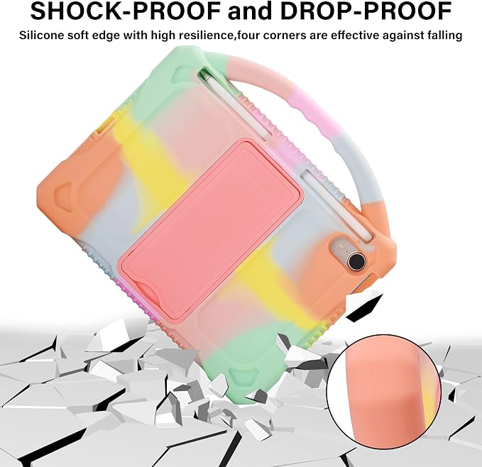 Kids Case for iPad mini 6 2021/Mini 7 2024(A17 Pro)Shockproof Child Protective Cover for Mini 6th/7th Generation Case 8.3 inch (Multicolor)