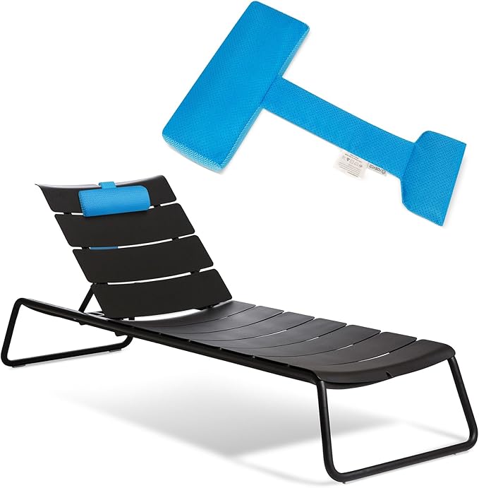 Headrest Pillow for Patio Chaise Lounge, Spa Pillow for Adult with Non-Slip Weighted Tail, Outdoor Cushion All Weather Sunbathing Swing Pool Furniture, Quick Drying