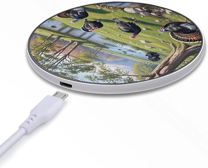 Spring Walk Wireless Charger Portable 10W Fast Wireless Charging Pad Compatible with Phone Ultra-Thin Charging Station Lightweight Charger Mat for Travel Home Office Desk