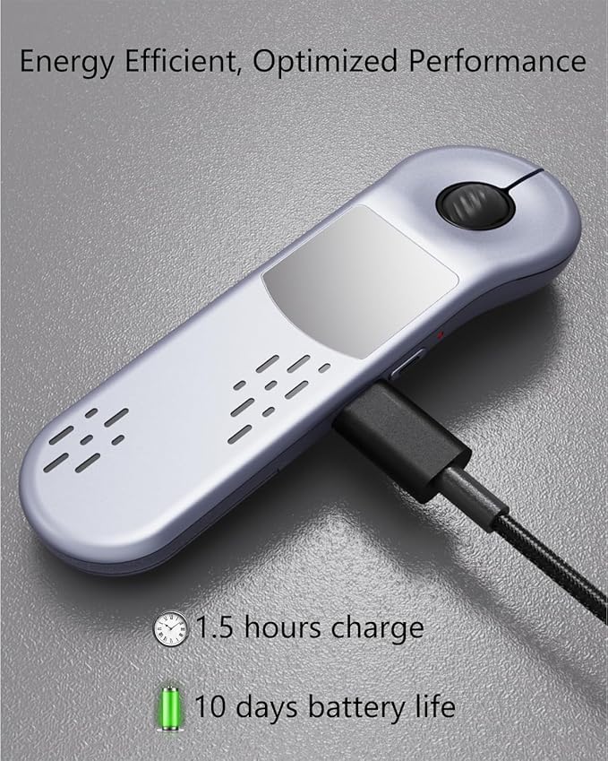 GUVOHUT Air Mouse for PC/iOS/Android with Touchpad Bluetooth 2.4G Remote Control for PowerPoint/Keynote/Tiktok/Camera/Kindle App Rechargeable Wireless Presentation for PPT Pointer (Silver)