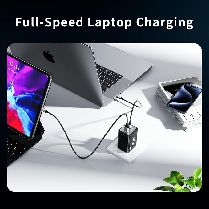2 Pack 200W USB C Charger Block 3 Port 140W Compact Charging Station | Fast Chager 140W for MacBook ProiPhone 17/16/15 Series Samsung S26 iPad(Included 4 Pack 240W 7FT Cable)