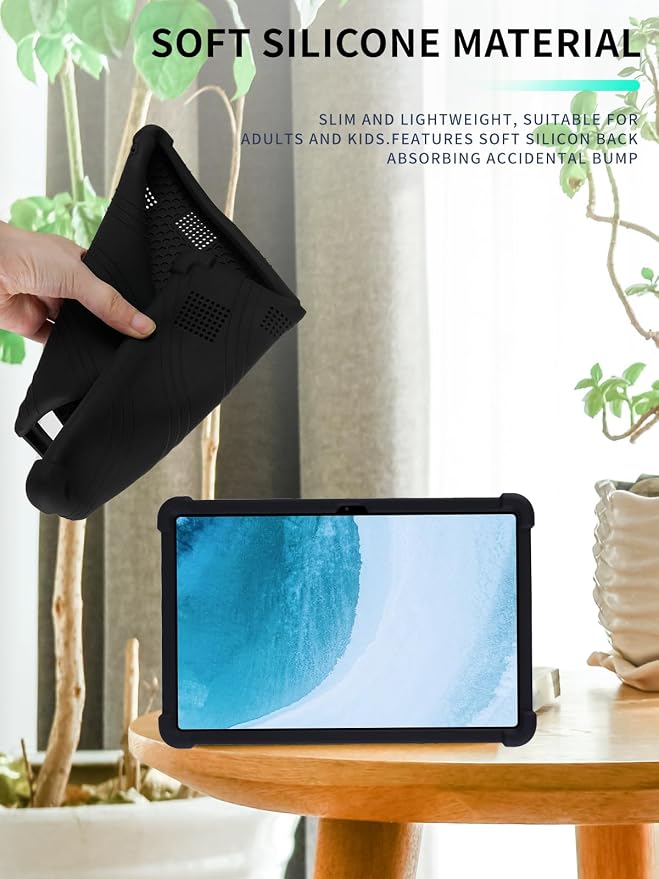 Case for Honor Pad X9a/X9 Pro Tablet 11.5 Inch,Shock Proof Lightweight Stand Rubber Shell Protective CoverKids Friendly Soft Silicone Adjustable Stand Cover for Samsung Pad X9a/X9 ProBlack
