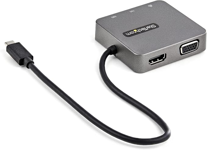 StarTech.com USB-C Multiport Adapter - USB 3.1 Gen 2 Type-C Mini Dock - USB-C to 4K HDMI or 1080p VGA Video - 10Gbps USB-A USB-C, GbE - Portable Travel Laptop Dock - Works w/Thunderbolt 3, TAA